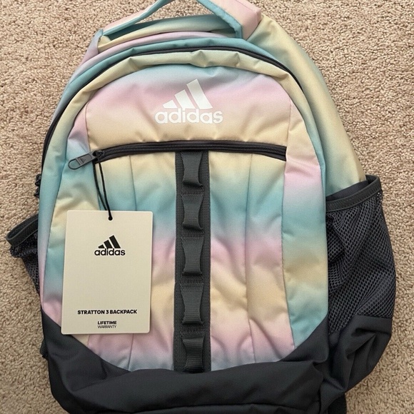Adidas Stratton 3 Backpack  Gradient Flash Aqua Onix Grey - Picture 1 of 4